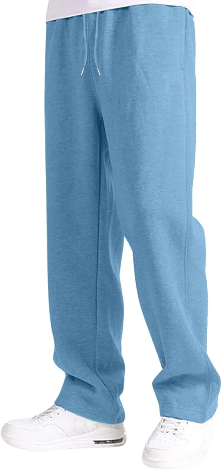 Men's Waffle Joggers, Lightweight Drawstring Casual Bottom Sweatpants, Straight Leg Slim Jogger Sweatpants with Pockets