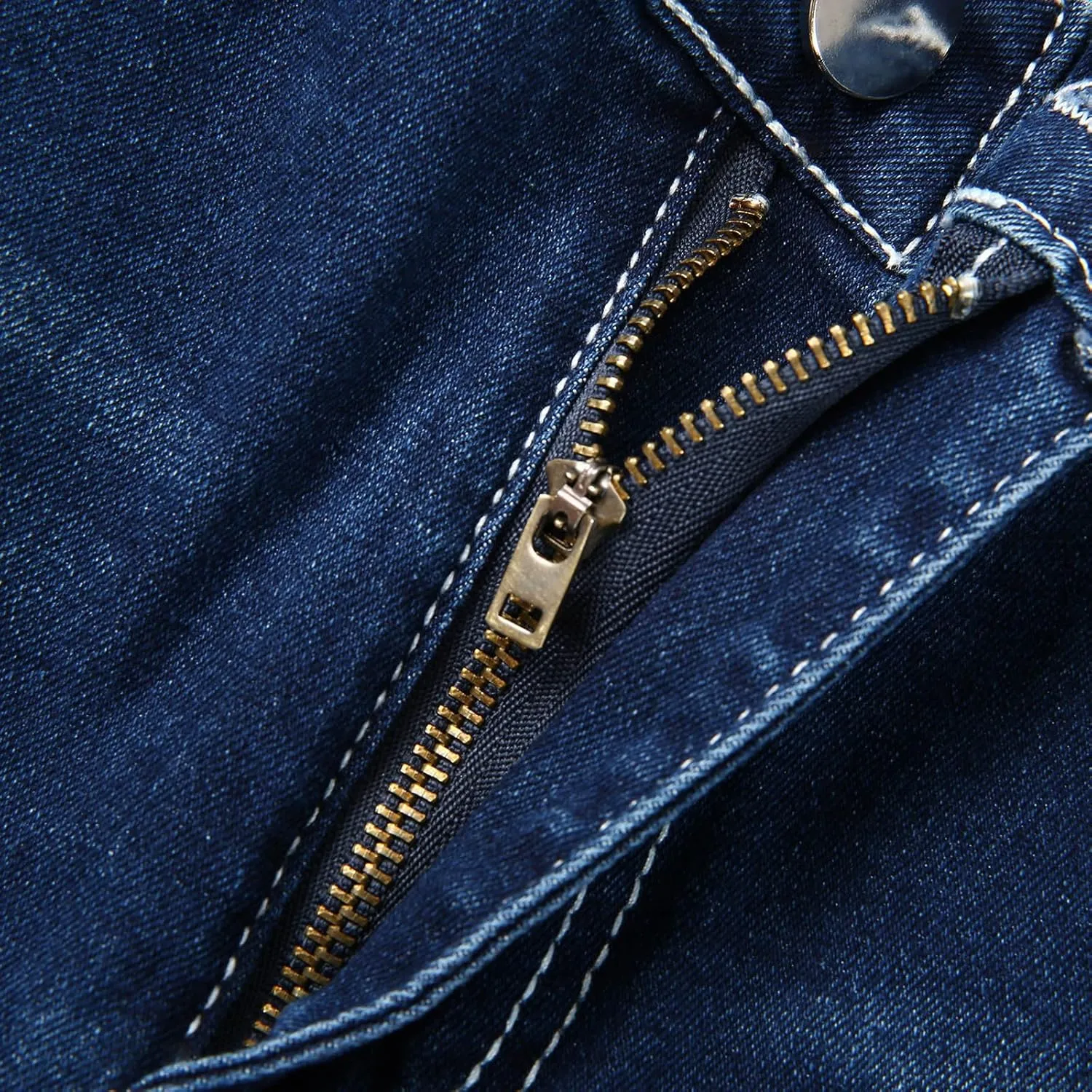 Men's Work Pants Classic Fit Stretch Buckle Zipper Straight Ripped Hole Solid Pants Casual Work Utility Trousers