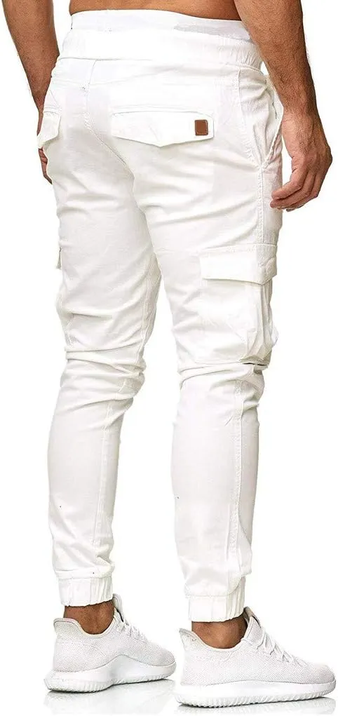 Mens Workout Cargo Sweatpants Joggers Pants Loose Fit Men's Classic-Fit Expandable-Waist Flat-Front Pant Golf Joggers