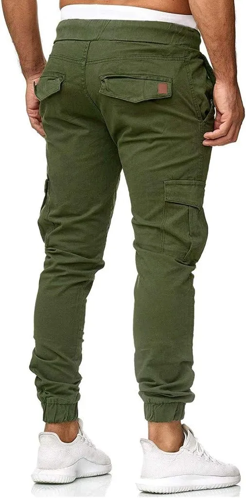 Mens Workout Cargo Sweatpants Joggers Pants Loose Fit Men's Classic-Fit Expandable-Waist Flat-Front Pant Golf Joggers