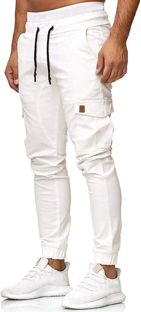 Mens Workout Cargo Sweatpants Joggers Pants Loose Fit Men's Classic-Fit Expandable-Waist Flat-Front Pant Golf Joggers