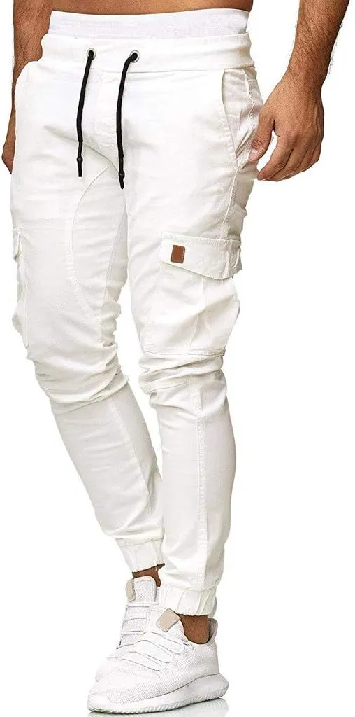 Mens Workout Cargo Sweatpants Joggers Pants Loose Fit Men's Classic-Fit Expandable-Waist Flat-Front Pant Golf Joggers