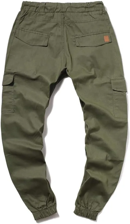 Mens Workout Cargo Sweatpants Joggers Pants Loose Fit Men's Classic-Fit Expandable-Waist Flat-Front Pant Golf Joggers
