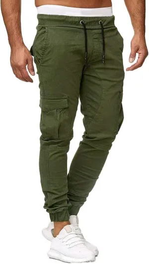 Mens Workout Cargo Sweatpants Joggers Pants Loose Fit Men's Classic-Fit Expandable-Waist Flat-Front Pant Golf Joggers