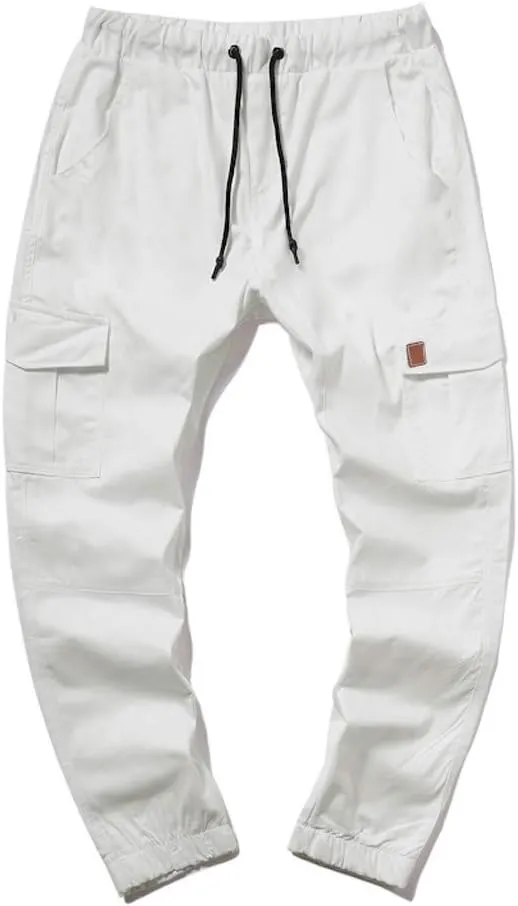 Mens Workout Cargo Sweatpants Joggers Pants Loose Fit Men's Classic-Fit Expandable-Waist Flat-Front Pant Golf Joggers