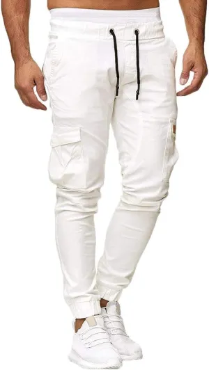 Mens Workout Cargo Sweatpants Joggers Pants Loose Fit Men's Classic-Fit Expandable-Waist Flat-Front Pant Golf Joggers