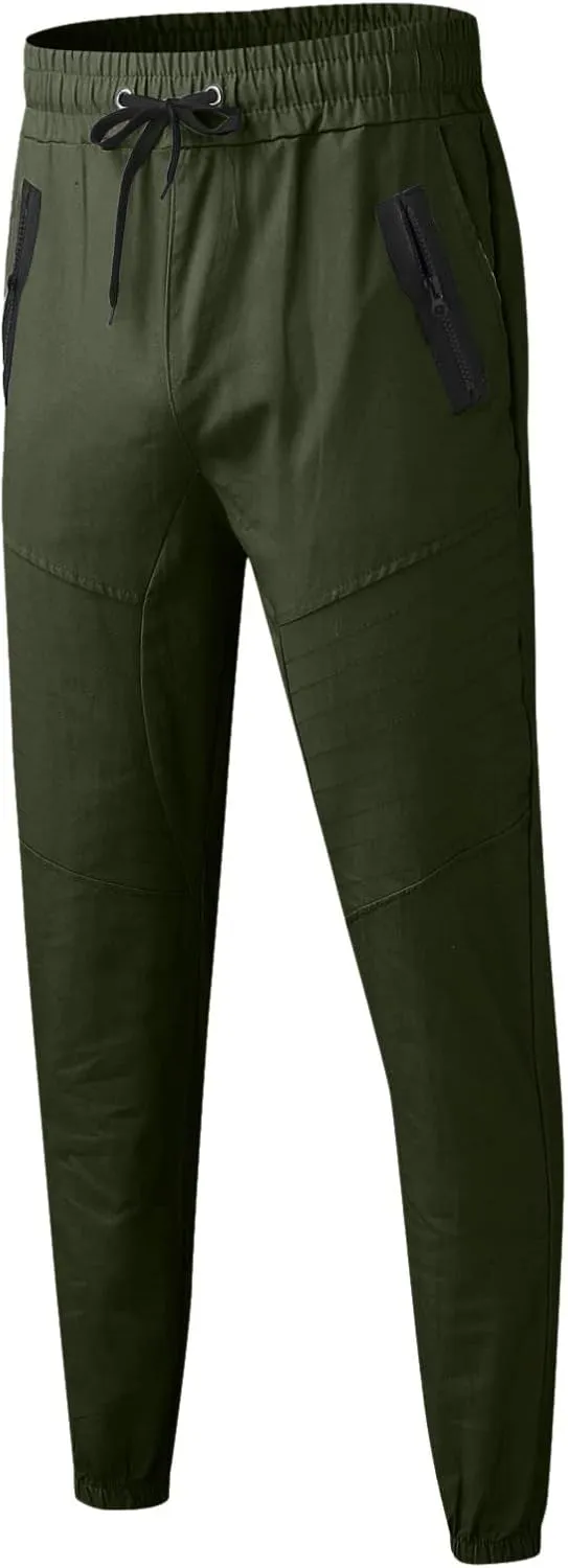 Mens Workout Cargo Sweatpants Men's Heavyweight Fleece Cargo Sweatpant Elastic Waist Drawstring Trousers Baggy Jogger