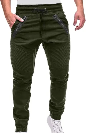 Mens Workout Cargo Sweatpants Men's Heavyweight Fleece Cargo Sweatpant Elastic Waist Drawstring Trousers Baggy Jogger