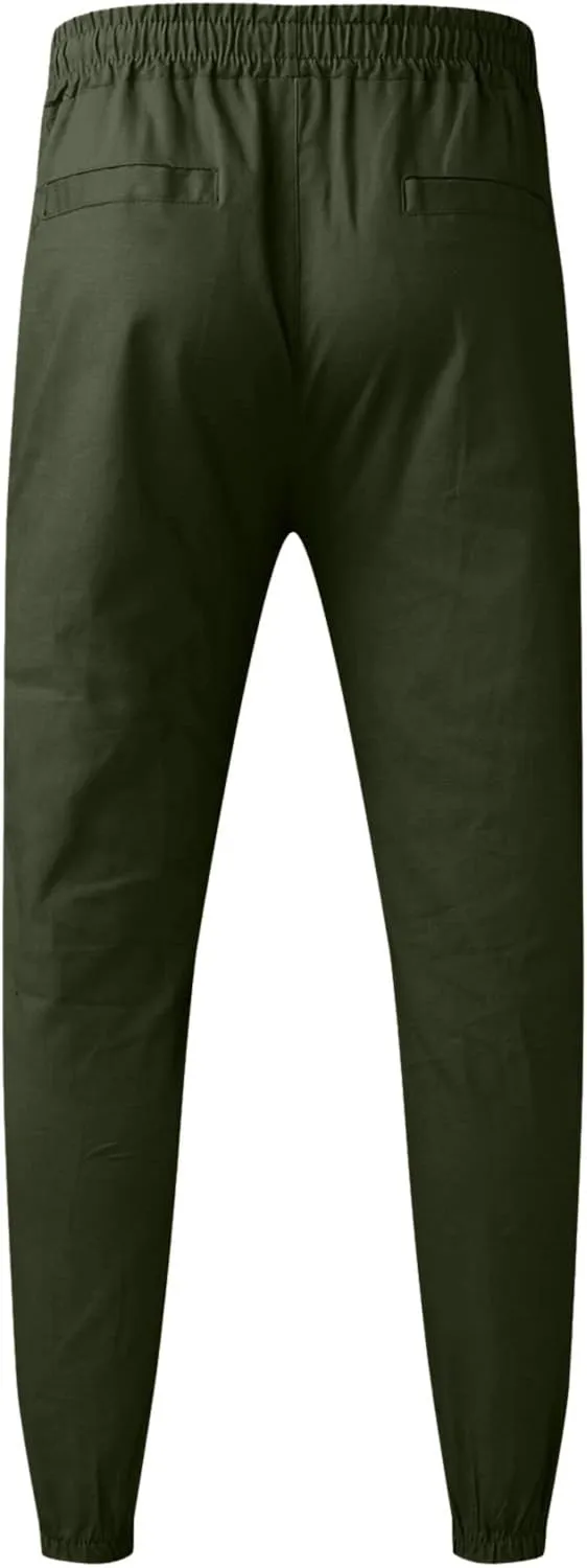 Mens Workout Cargo Sweatpants Men's Heavyweight Fleece Cargo Sweatpant Elastic Waist Drawstring Trousers Baggy Jogger