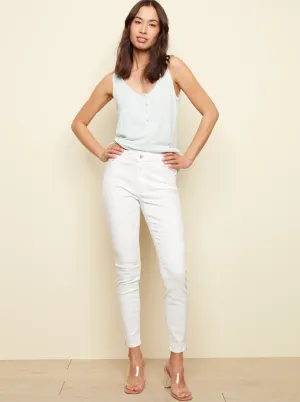 Mini Zipper Side Ankle Pant [White-C5233]