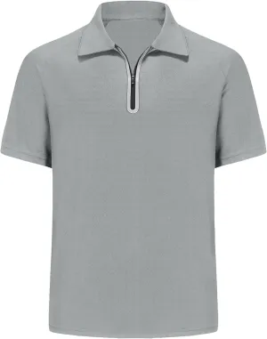 MOHEEN Golf Shirts for Men Lightweight Dry Fit Print Moisture Wicking Performance Short Sleeve Sports Polo Shirt