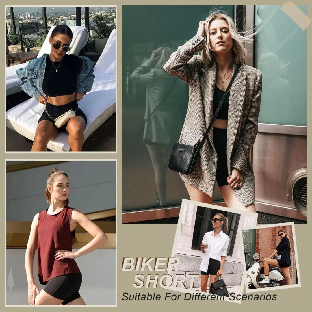MOREFEEL High Waisted Biker Shorts for Women -3'' / 5'' Tummy Control Butt Lifting Gym Workout Athletic Shorts Yoga Pants