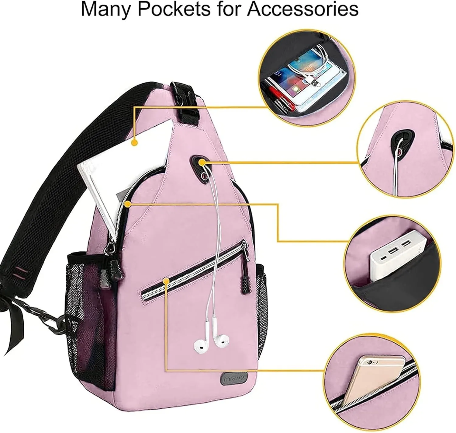 MOSISO Mini Sling Backpack,Small Hiking Daypack Travel Outdoor Casual Sports Bag