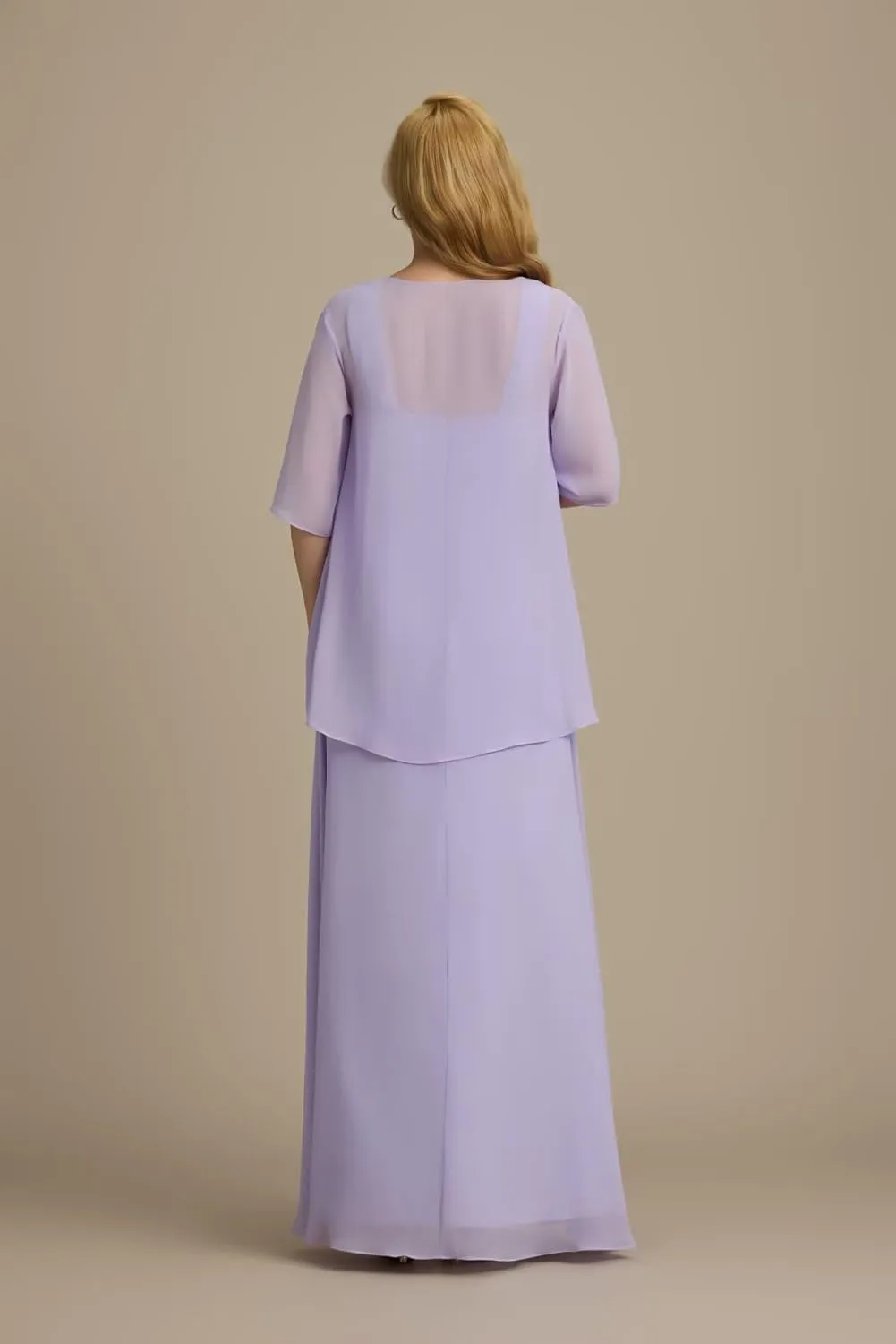 Mother of The Bride 2 Piece Dresses with Jacket Long 2025 Pleated Chiffon Formal Evening Gowns