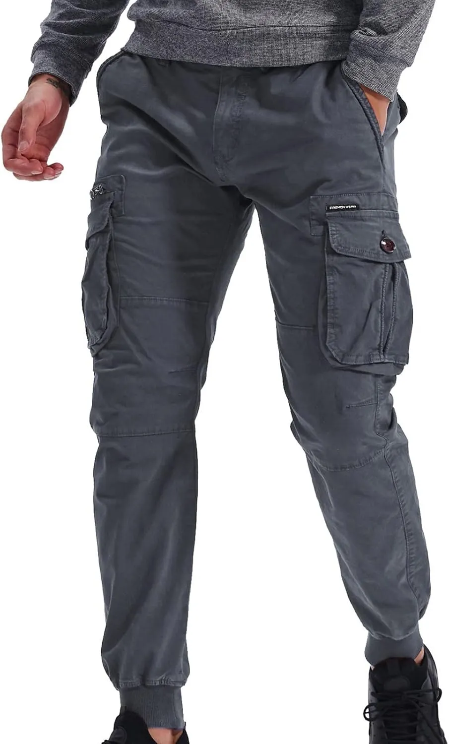 Muscularfit Men Sweatpants Cotton Drawstring Multi Pockets Cargo Pants for Men Outdoor Fashion Casual Joggers Athletic Pants