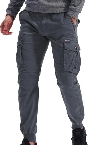 Muscularfit Men Sweatpants Cotton Drawstring Multi Pockets Cargo Pants for Men Outdoor Fashion Casual Joggers Athletic Pants