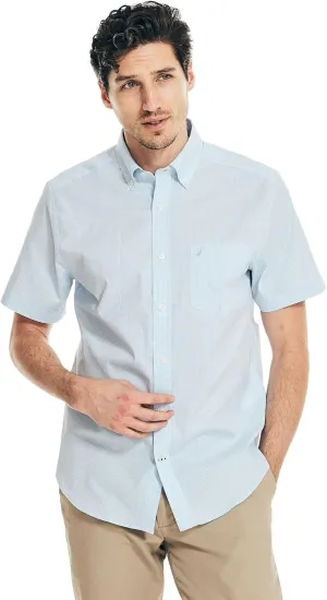 Nautica Men's Classic Fit Wrinkle Resistant Seashore Plaid Short Sleeve Shirt