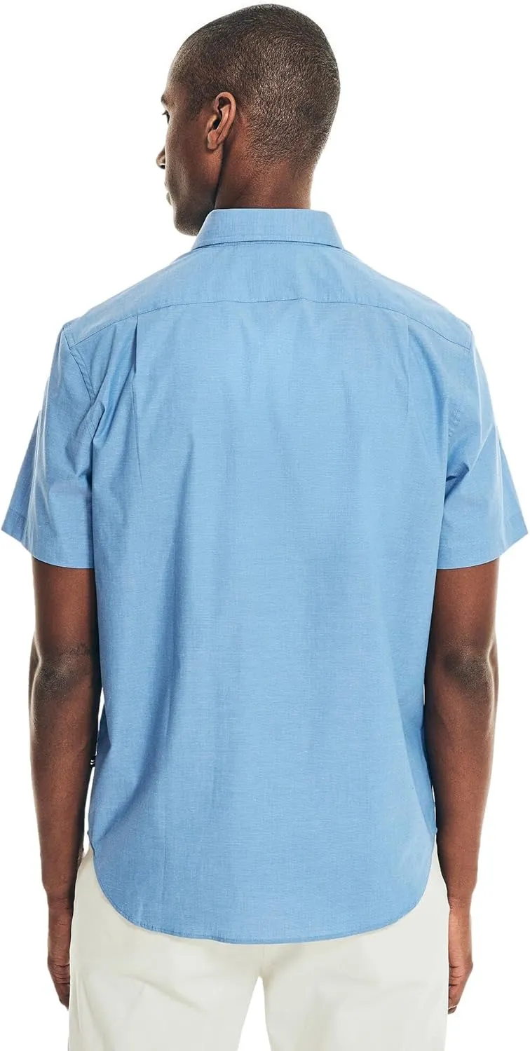 Nautica Men's Classic Fit Wrinkle Resistant Seashore Plaid Short Sleeve Shirt