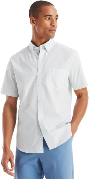 Nautica Men's Classic Fit Wrinkle Resistant Seashore Plaid Short Sleeve Shirt