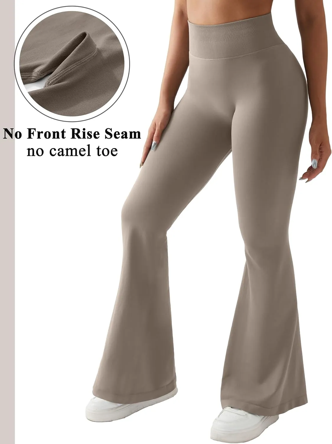 OMKAGI Butt Lifting Flare Leggings for Women Tummy Control Wide Leg Flared Yoga Pants