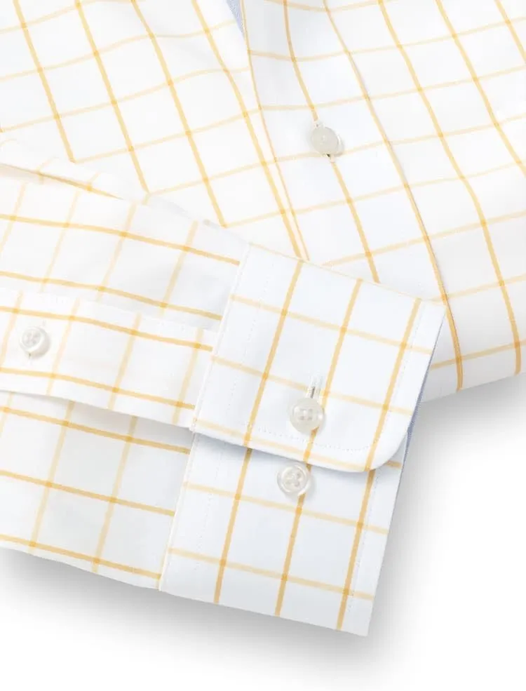 Paul Fredrick Men's Classic Fit Comfort Stretch Non-Iron Check Dress Shirt
