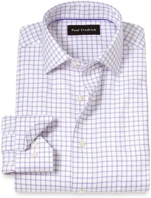 Paul Fredrick Men's Classic Fit Comfort Stretch Non-Iron Check Dress Shirt