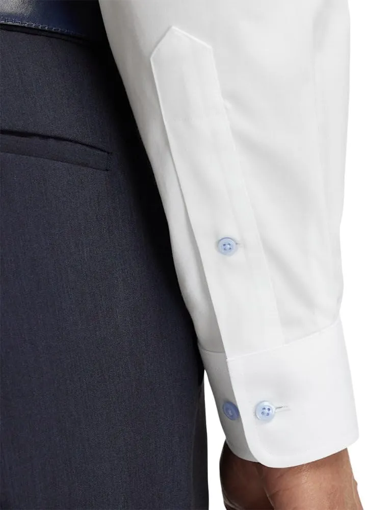 Paul Fredrick Men's Classic Fit Comfort Stretch Non-Iron Solid Dress Shirt