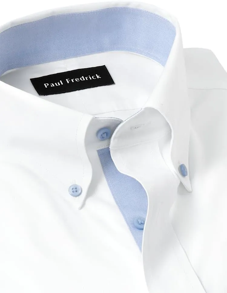 Paul Fredrick Men's Classic Fit Comfort Stretch Non-Iron Solid Dress Shirt