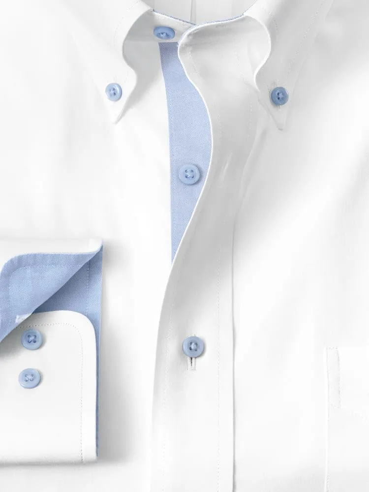 Paul Fredrick Men's Classic Fit Comfort Stretch Non-Iron Solid Dress Shirt