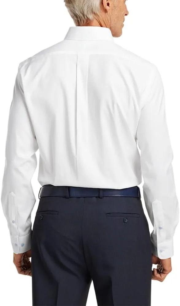 Paul Fredrick Men's Classic Fit Comfort Stretch Non-Iron Solid Dress Shirt