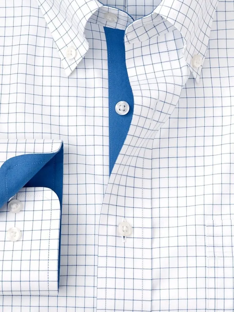 Paul Fredrick Men's Classic Fit Non-Iron Cotton Check Dress Shirt