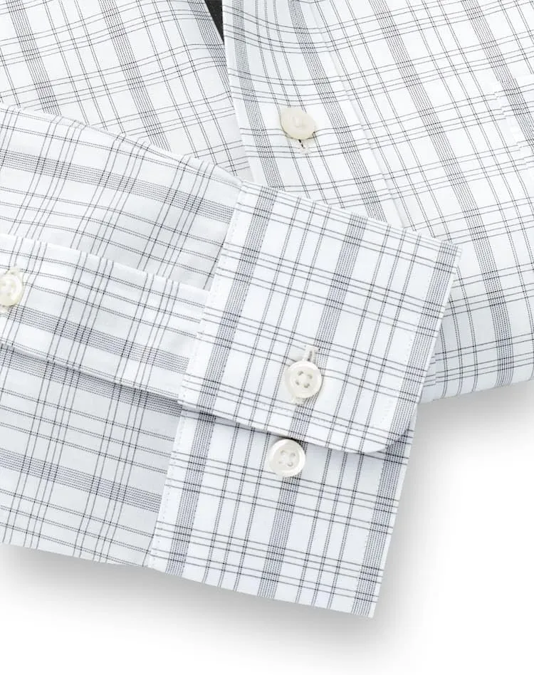 Paul Fredrick Men's Classic Fit Non-Iron Cotton Check Dress Shirt