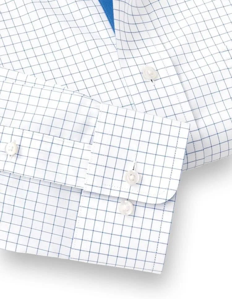 Paul Fredrick Men's Classic Fit Non-Iron Cotton Check Dress Shirt