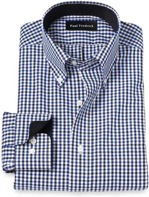 Paul Fredrick Men's Classic Fit Non-Iron Cotton Gingham Dress Shirt