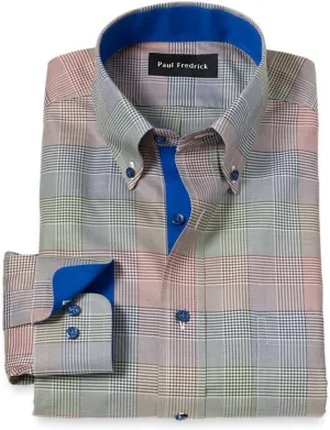 Paul Fredrick Men's Classic Fit Non-Iron Cotton Plaid Dress Shirt