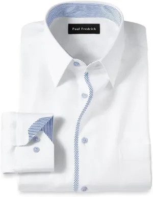 Paul Fredrick Men's Classic Fit Non-Iron Cotton Solid Dress Shirt