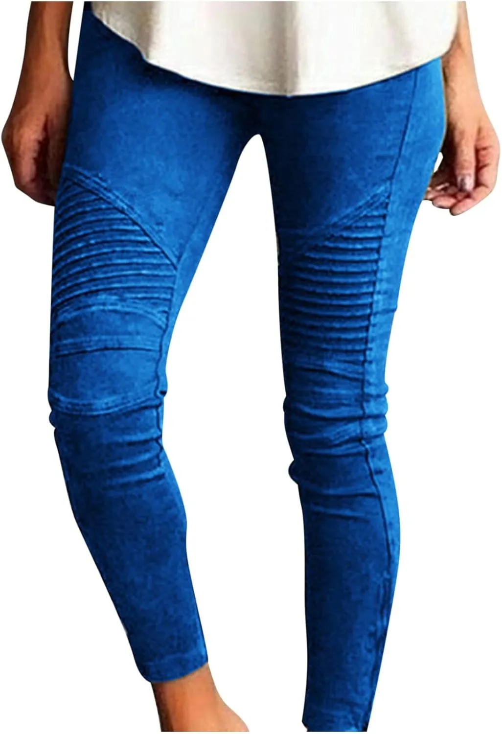 Plus Size Leggings for Women High Waisted Side Zipper Ruched Yoga Pants Casual Moto Biker Pull On Skinny Pants