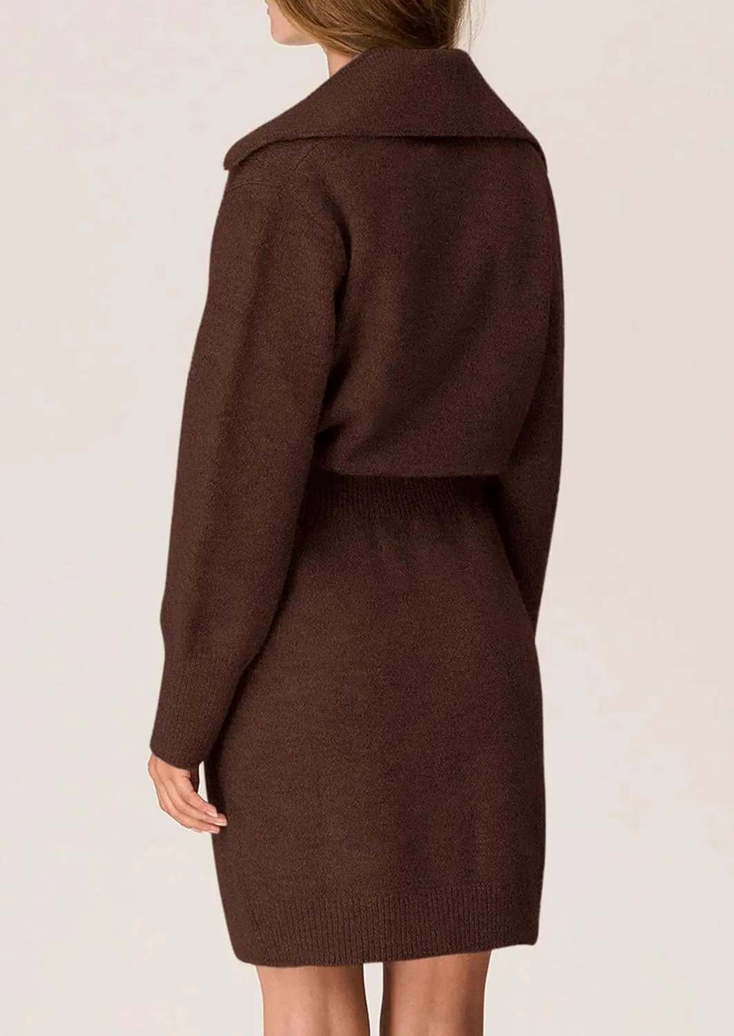 PRETTYGARDEN Sweater Dresses for Women 2025 Trendy Long Sleeve Button Down Short Spring Dress