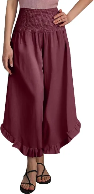 PTOLOCIF Womens Linen Pants Summer Wide Leg Casual Loose Pant Drawstring High Waist Palazzo Pant Trousers with Pockets
