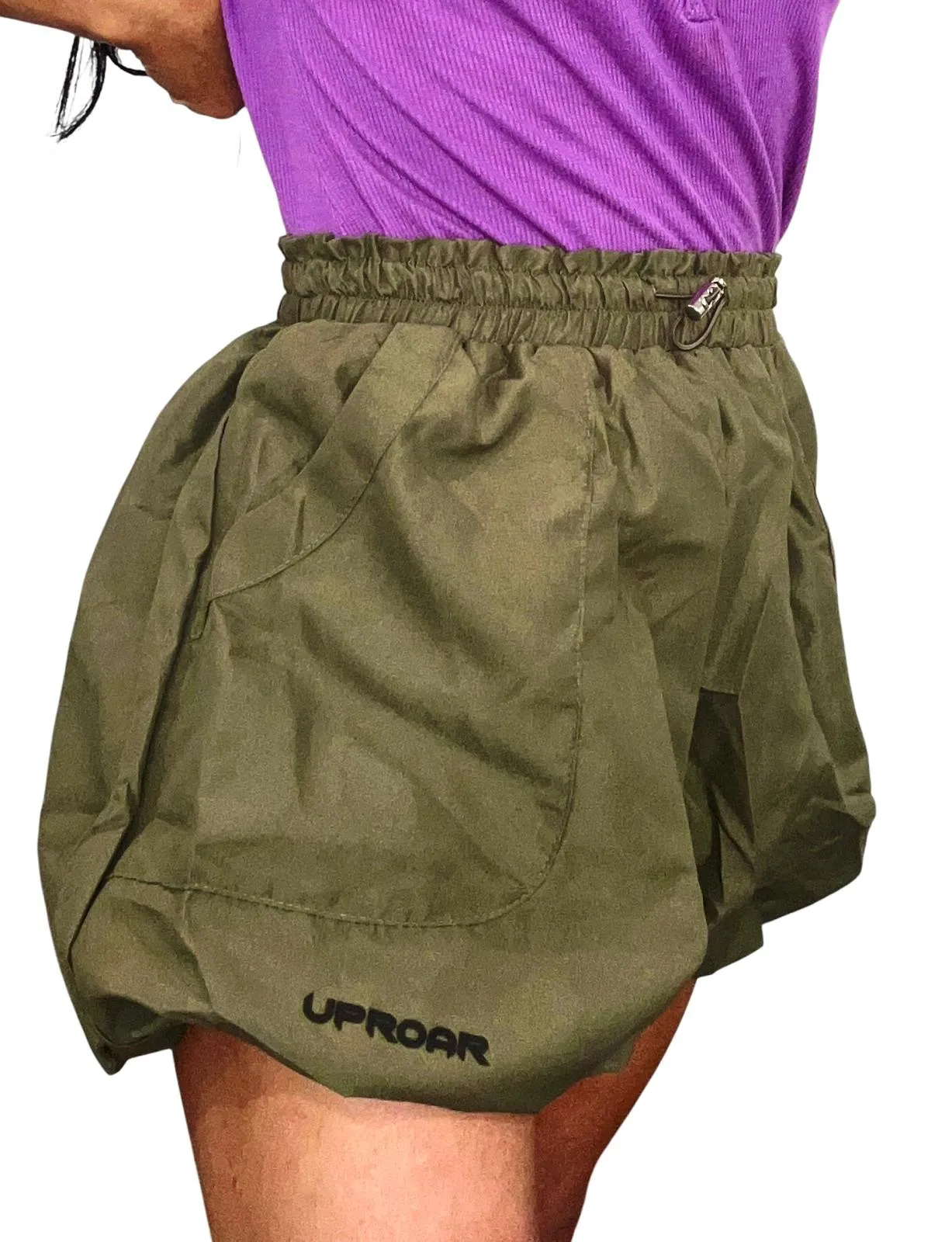 Puffed Shorts with drawstring Army Green