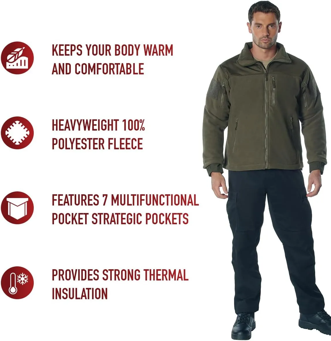 Rothco Spec Ops Tactical Fleece Jacket  Great For Layering