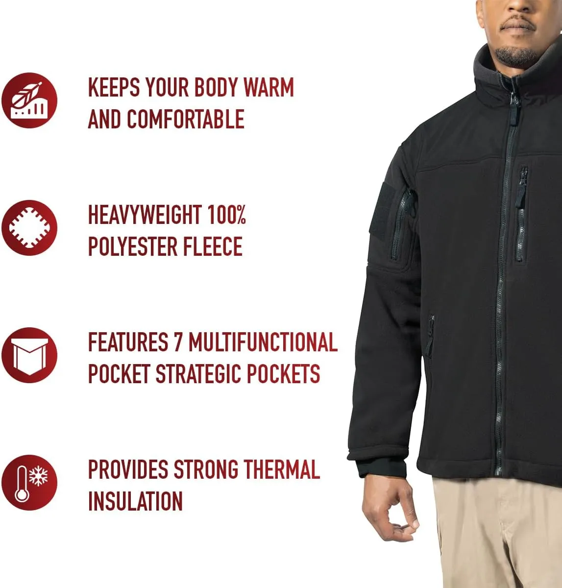 Rothco Spec Ops Tactical Fleece Jacket  Great For Layering