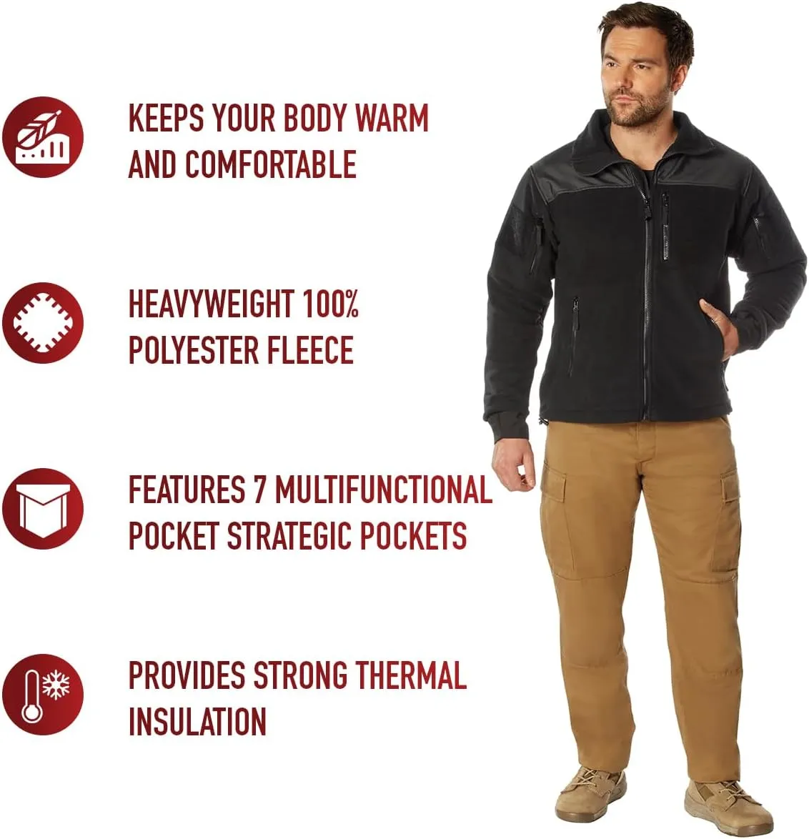 Rothco Spec Ops Tactical Fleece Jacket  Great For Layering