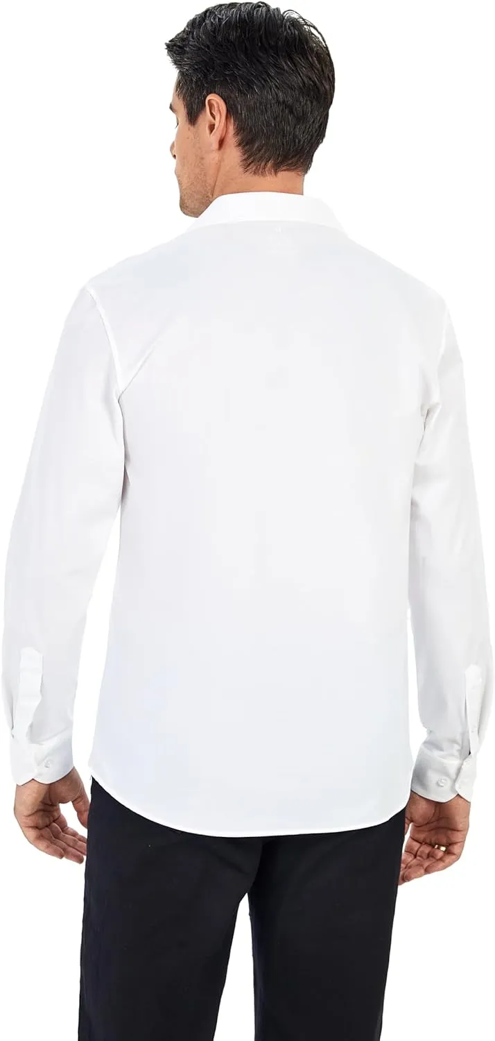 SAMERM Mens Dress Shirt Wrinkle Free Moisture Wicking 4-Way High Stretch Super Soft Casual Button Down Shirts