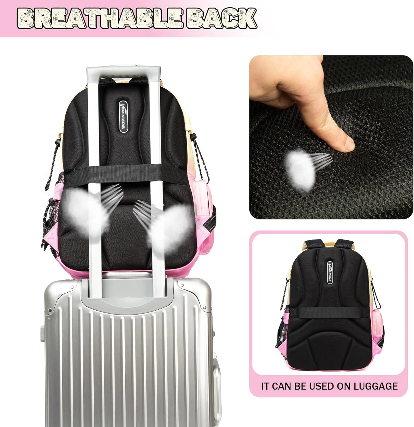 School Backpack for Teens Girls Casual Backpack with Lunch Box Travel Backpack for Kids Middle School Bag for Teens High Students Book Bag