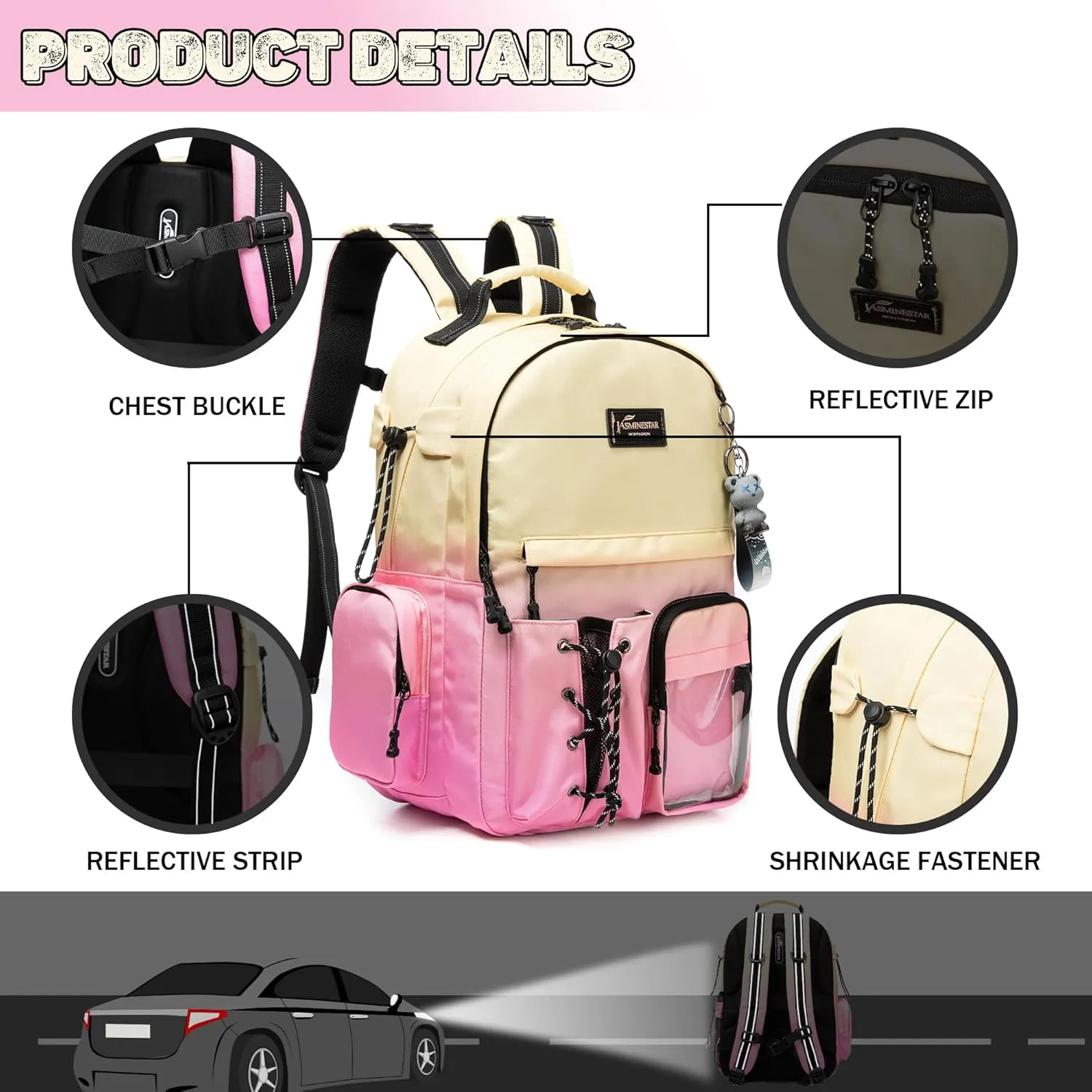 School Backpack for Teens Girls Casual Backpack with Lunch Box Travel Backpack for Kids Middle School Bag for Teens High Students Book Bag