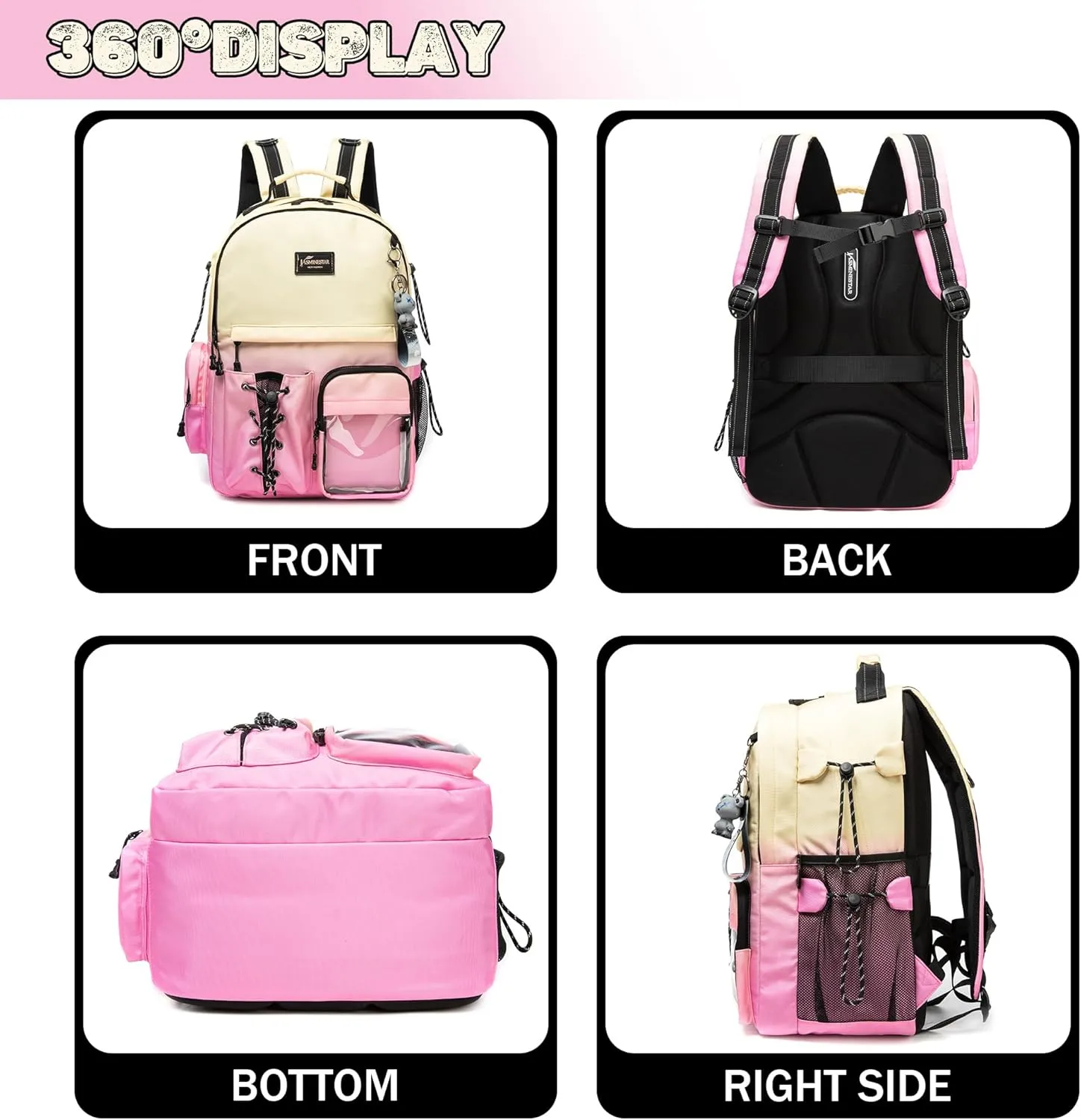 School Backpack for Teens Girls Casual Backpack with Lunch Box Travel Backpack for Kids Middle School Bag for Teens High Students Book Bag
