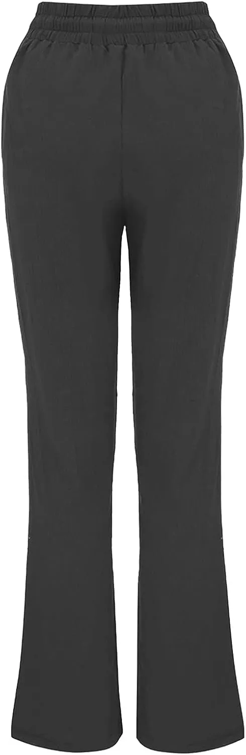 SMIDOW Sweatpants Women 2023 Casual Loose Drawstring Elastic High Waist Comfy Trousers Straight Leg Long Lounge Pant