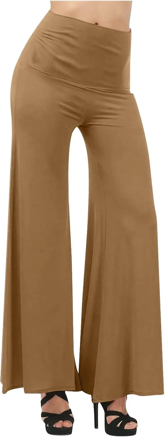 SMIDOW Womens Flare Yoga Pants High Waist Plus Size Tummy Control Wide Leg Flowy Pant Trousers Casual Loose Comfy Gym Pants