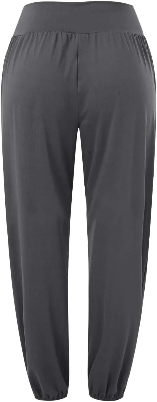 SMIDOW Women's Harem Pants Casual Loose Solid High Waist Yoga Pants Workout Running Joggers Sweatpants Comfy Lounge Trousers